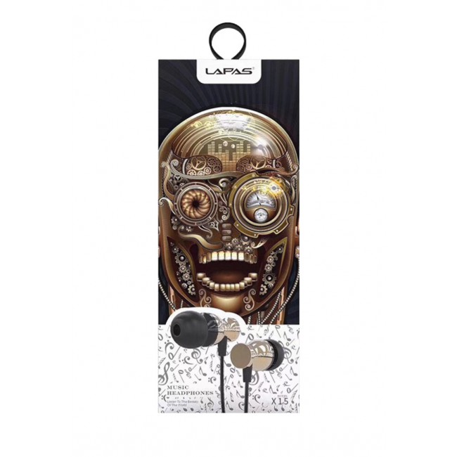 LAPAS X15 Bass In-Ear Headphones with Mic (NFT) - Gold