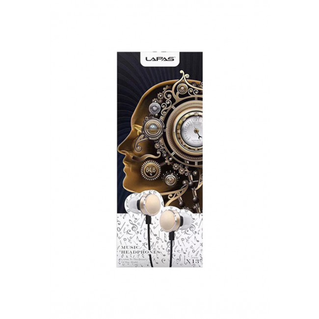 LAPAS X13 Bass In-Ear Headphones with Mic (NFT) - Gold