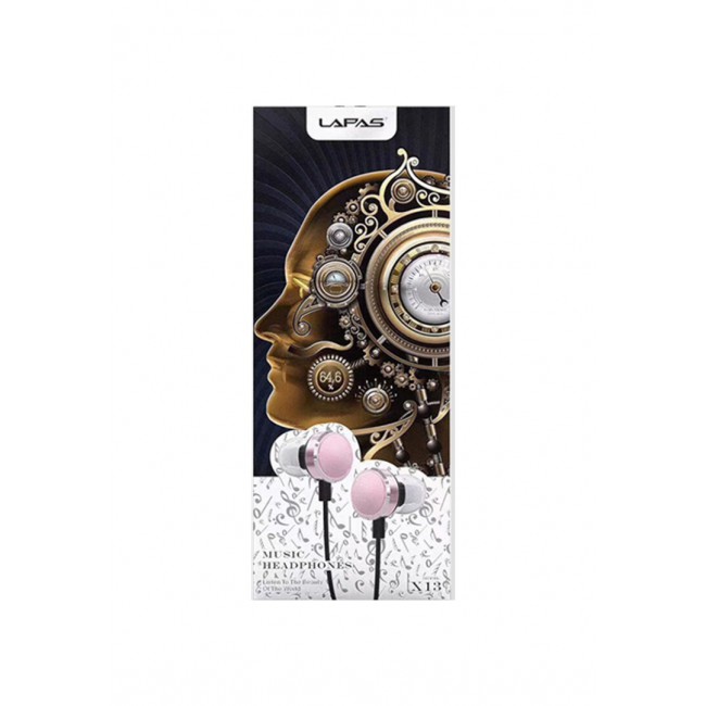 LAPAS X13 Bass In-Ear Headphones with Mic (NFT) - Pink