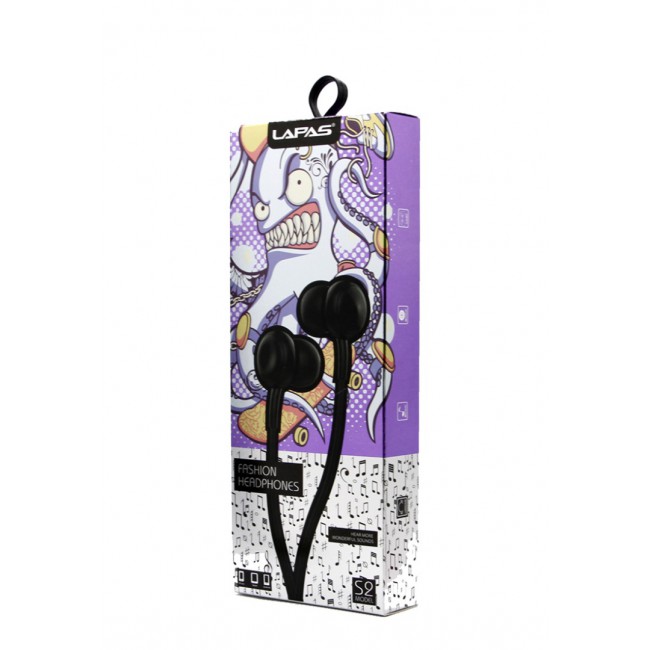 LAPAS S2 Fashion Headphones with Mic (NFT) - Black