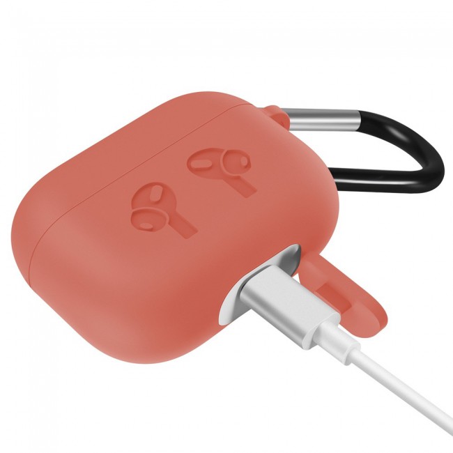 Airpods Pro  Silicone Case Cover with Carabiner - Violet Purple