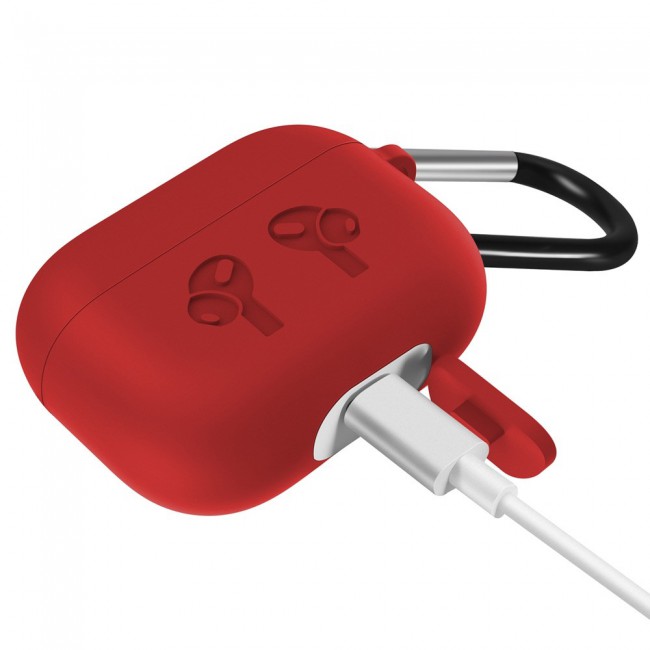 Airpods Pro  Silicone Case Cover with Carabiner - Violet Purple