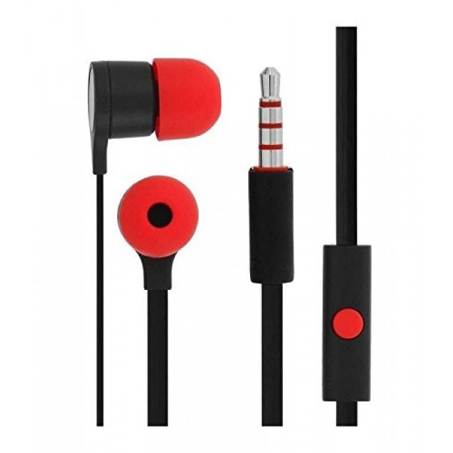 HTC RC-E295 In-Ear Headphones with Mic 3.5 mm Connector - Black/Red 