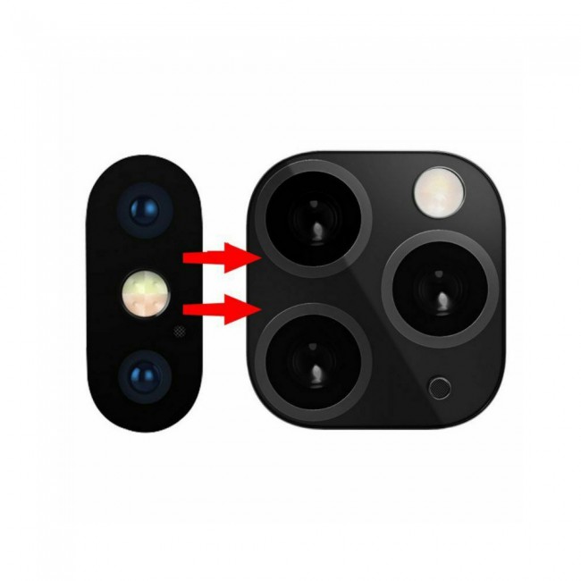 IPhone X Change to iPhone 11 Pro Camera Metal Glass Lens Cover - Black , Gold , Silver , Green
