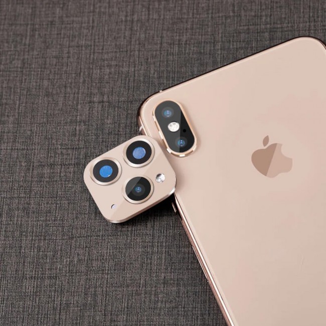IPhone X Change to iPhone 11 Pro Camera Metal Glass Lens Cover - Black , Gold , Silver , Green