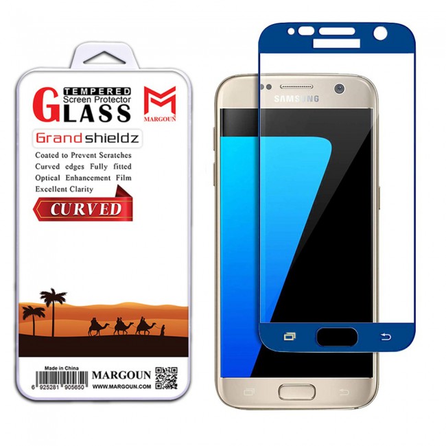Margoun Grand Shieldz 3D Curved Screen Protector for Samsung Galaxy S7 - White , Gold , Blue