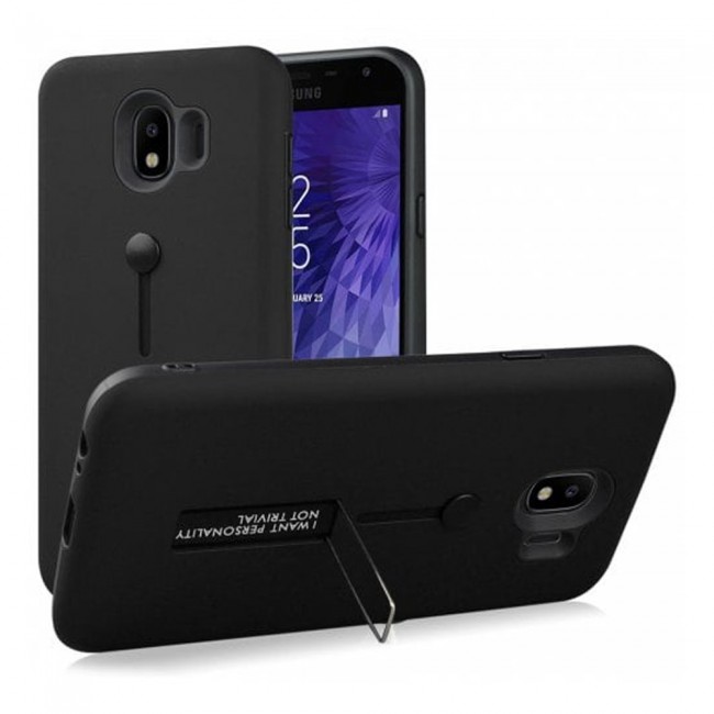 Margoun I Want Personality Not Trivial Strap Case Cover with Kickstand for Samsung Galaxy J4 – Black , Dark Blue , Red , Gold