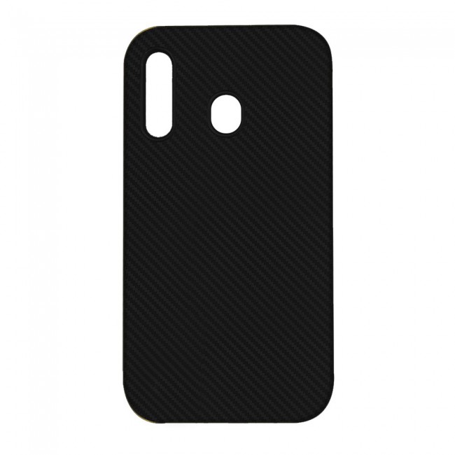 Margoun Carbon Fiber TPU Cover Case for Samsung Galaxy M20 - Black 