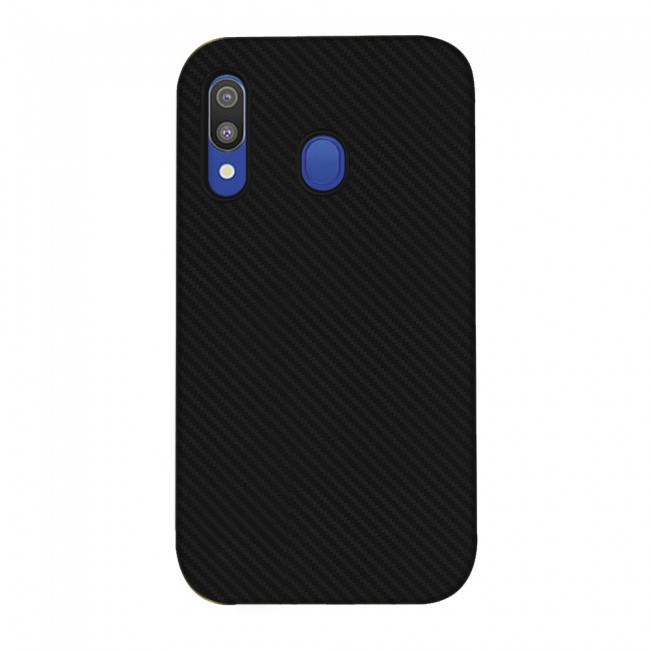 Margoun Carbon Fiber TPU Cover Case for Samsung Galaxy M20 - Black 