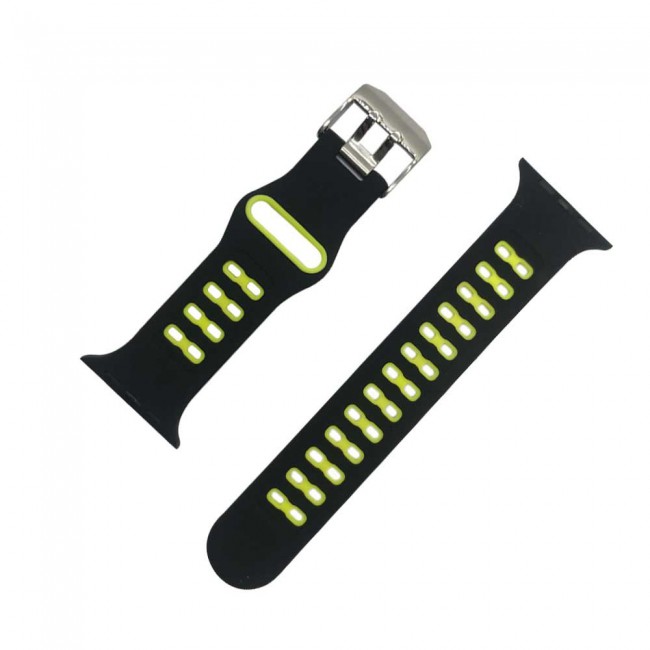 Margoun Silicone Apple Watch Replacement band 42-44-45mm - Black Yellow