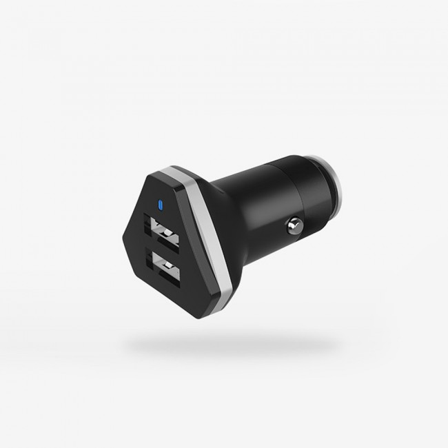 RUKINI Car Charger CobraPlus Dual USB COPL509C with1m/3.3ft Lightning Cable – Black , Silver , Coral