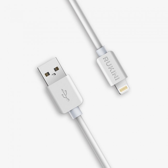 Rukini Lightning to USB Charge &amp; Sync Cable COLTH101 1m/3.3ft – Black , White