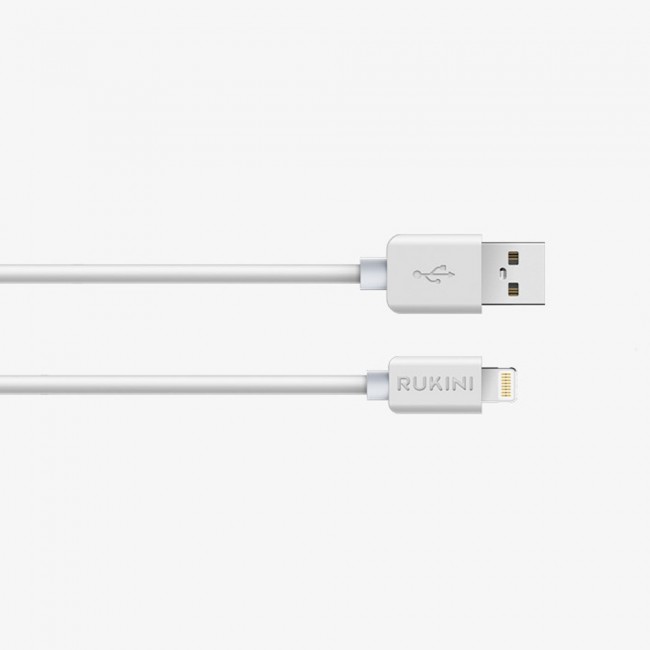 Rukini Lightning to USB Charge &amp; Sync Cable COLTH102 - 2m/6.6ft – Black , White