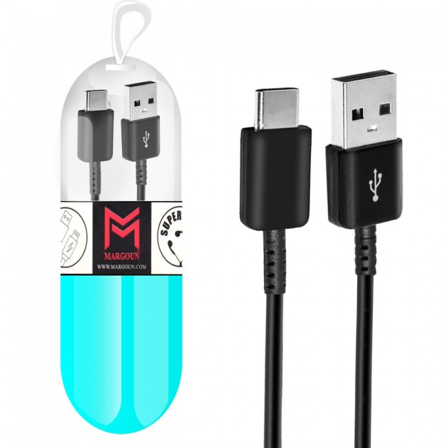 Samsung Galaxy S10 Black USB Cable with Free Margoun Cable Organizer – Black ,  White , Blue , Purple