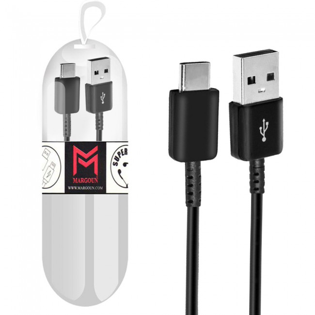 Samsung Galaxy S10 Black USB Cable with Free Margoun Cable Organizer – Black ,  White , Blue , Purple