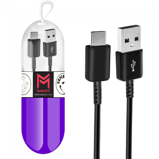 Samsung Galaxy S10 Black USB Cable with Free Margoun Cable Organizer – Black ,  White , Blue , Purple