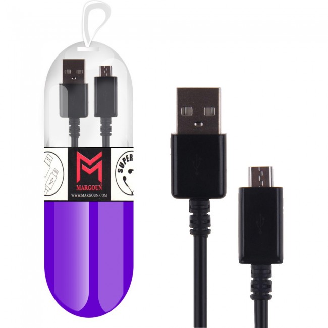 Samsung Galaxy S6 Black USB Cable with Free Margoun Cable Organizer – Black ,  White , Blue , Purple