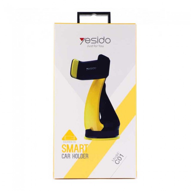 Yesido C01 Smart Car Mount Phone Holder - Black and Yellow