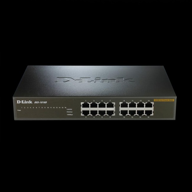 D-Link DES-1016D 16-Port Unmanaged Desktop Fast Ethernet Switch