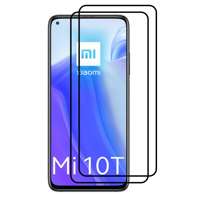 Xiaomi Mi 10T 2Pack Full Glue 3D Tempered Glass Screen Protector Super Shieldz Margoun – Black Edge