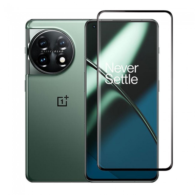 OnePlus 11 Screen Protector Tempered Glass 9H Anti-Scratch Shatterproof HD Curved Edge to Edge Full Coverage Film 6.7 inch Clear/Black