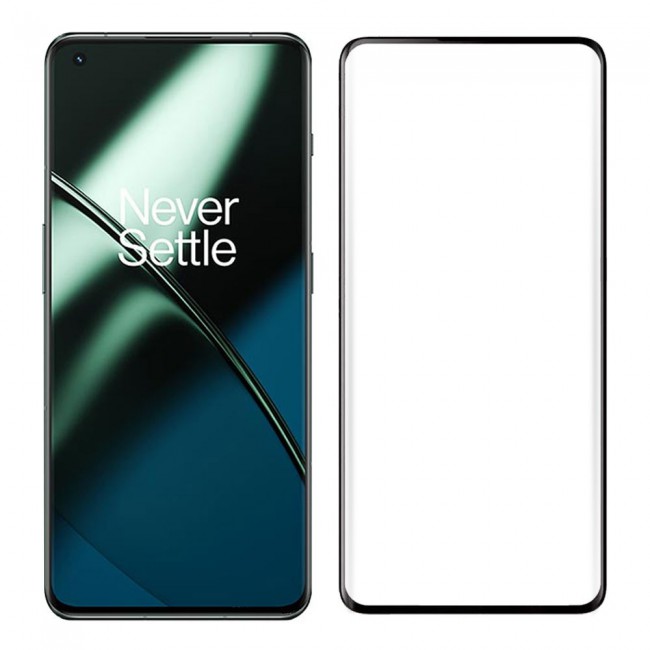OnePlus 11 Screen Protector Tempered Glass 9H Anti-Scratch Shatterproof HD Curved Edge to Edge Full Coverage Film 6.7 inch Clear/Black