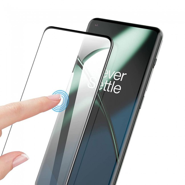2Pack for OnePlus 11 Screen Protector Tempered Glass 9H Anti-Scratch Shatterproof HD Curved Edge to Edge Full Coverage Film 6.7 inch Clear/Black