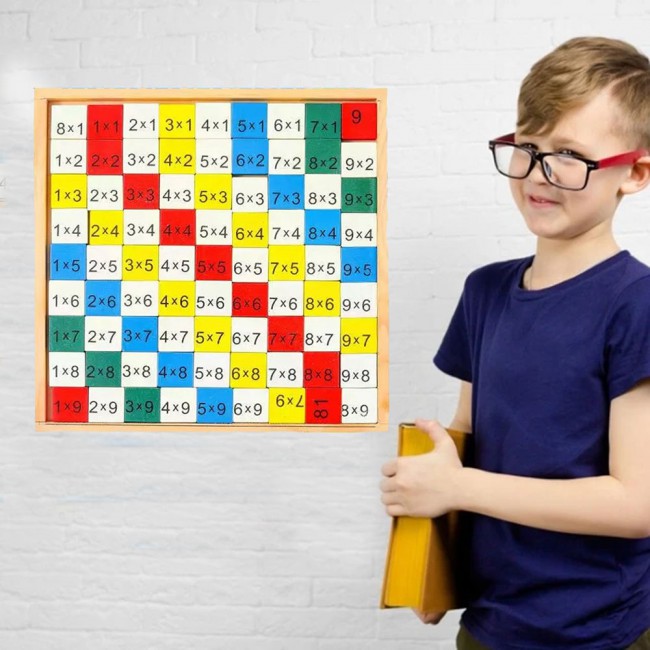 CATANES Wooden Times Table Board Wooden Math Game Educational Toys Multiplication Games as Math Learning Tools Times Tables Math Toy for 3 4 5 6 Years Old