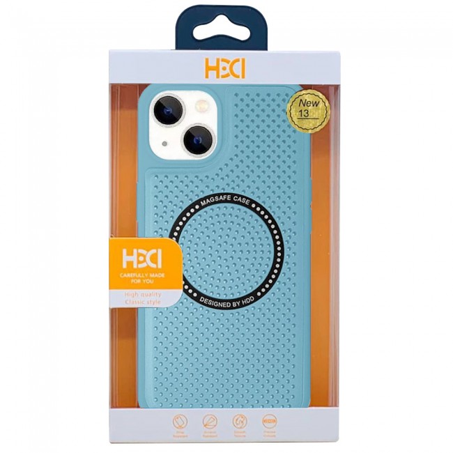 CATANES  For iPhone 13 Leather Case MagSafe HDD Back Cover/ Sky Blue