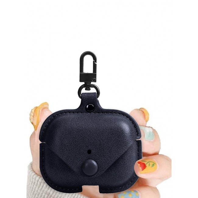 AirPods Pro 2 Case Leather Case Cover with Keychain Compatible with Apple AirPods Pro 2nd Generation 2022 Dark Blue