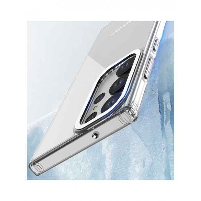 Samsung Galaxy S23 Ultra Clear Case Shockproof Slim Anti-Yellow Hybid Hard PC+ TPU Cover Metal Camera Lens Frame