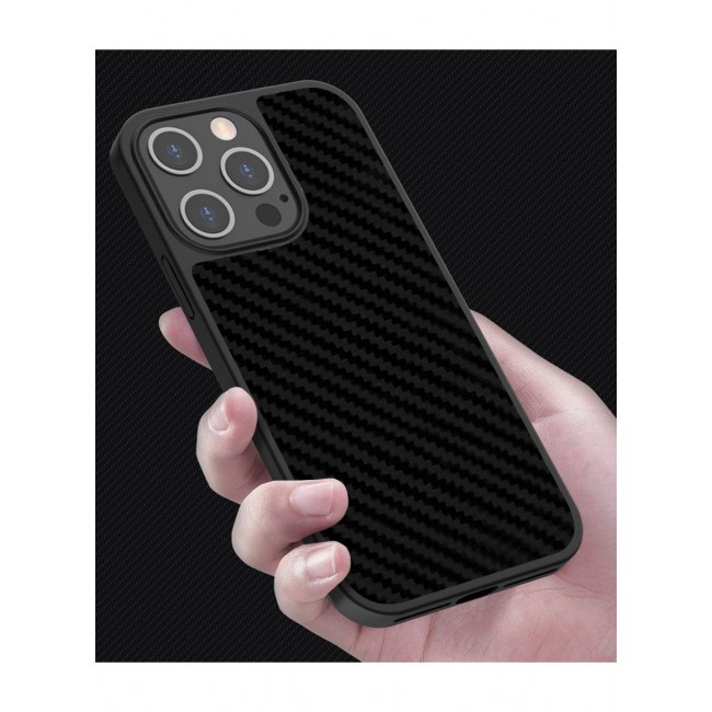iPhone 14 Pro Max Case Genuine Carbon Fiber Case Ultra Slim Shockproof Back Cover Black