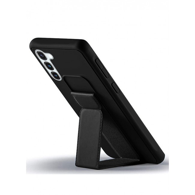 Samsung Galaxy S23 Grip Case Magnetic Kickstand Cover with Foldable Hand Strap Black