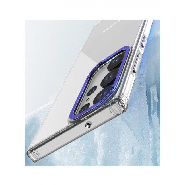 Samsung Galaxy S23 Ultra Clear Case Shockproof Slim Anti-Yellow Hybid Hard PC+ TPU Cover Metal Camera Lens Frame