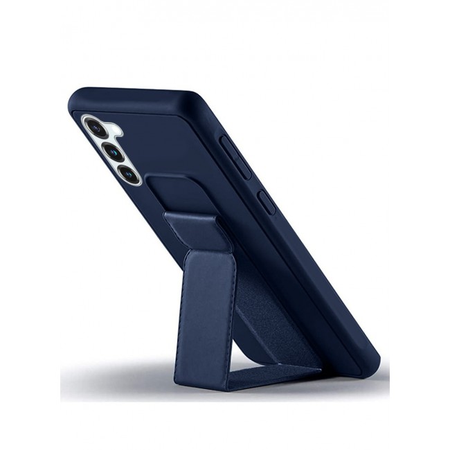 Samsung Galaxy S23 Grip Case Magnetic Kickstand Cover with Foldable Hand Strap Dark Blue