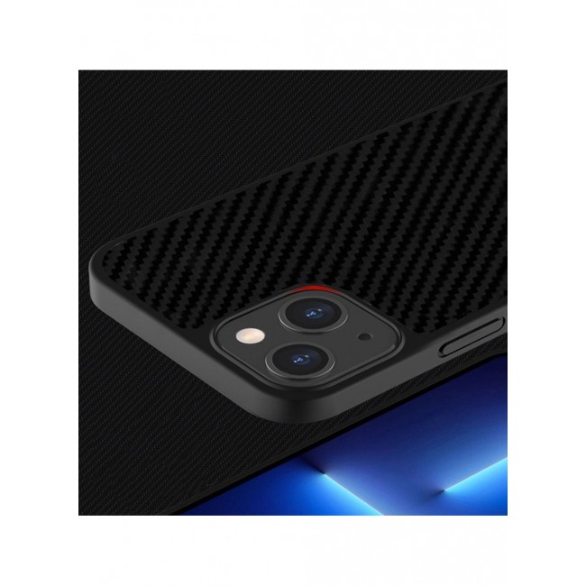 iPhone 14 Case Genuine Carbon Fiber Case Ultra Slim Shockproof Back Cover Black