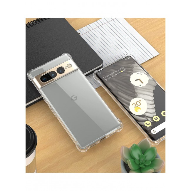 Google Pixel 7 Pro Case Clear Shockproof Back Cover Airbag Bumper Corner Anti-Fall Transparent Soft TPU Case 6.7 inch