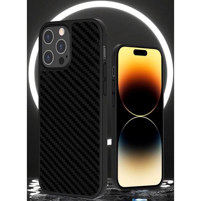 iPhone 14 Pro Max Case Genuine Carbon Fiber Case Ultra Slim Shockproof Back Cover Black