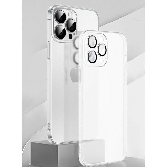 iPhone 14 Pro Case Slim Soft TPU Frosted Transluscent Full Body Protective Cover White