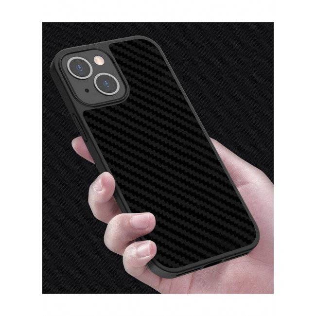 iPhone 14 Case Genuine Carbon Fiber Case Ultra Slim Shockproof Back Cover Black
