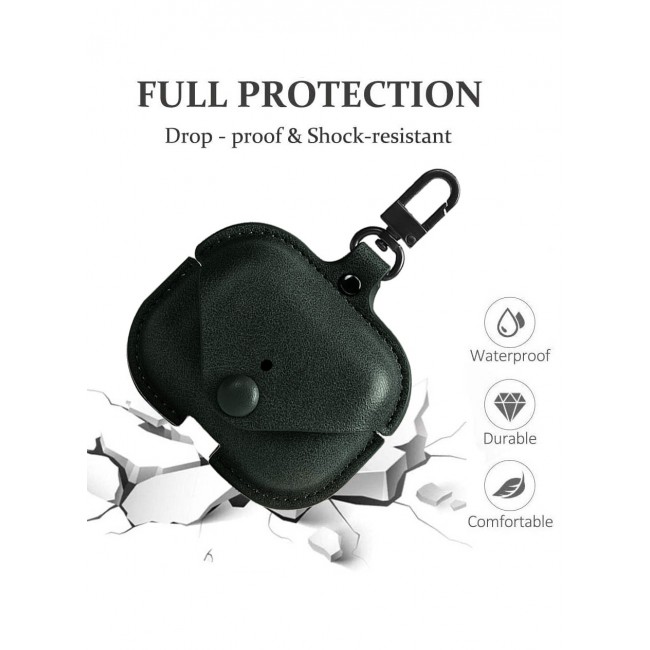 AirPods Pro 2 Case Leather Case Cover with Keychain Compatible with Apple AirPods Pro 2nd Generation 2022 Dark Green