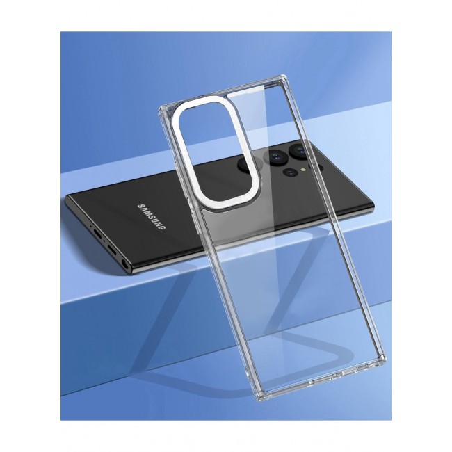Samsung Galaxy S23 Ultra Clear Case Shockproof Slim Anti-Yellow Hybid Hard PC+ TPU Cover Metal Camera Lens Frame