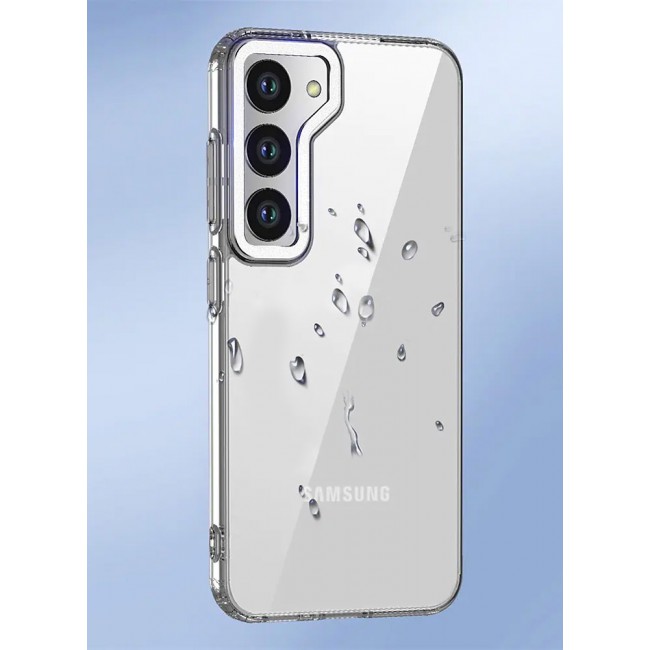 Samsung Galaxy S23 Clear Case Shockproof Slim Anti-Yellow Hybid Hard PC+ TPU Cover Metal Camera Lens Frame