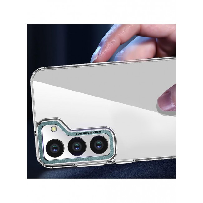 Samsung Galaxy S23 Clear Case Shockproof Slim Anti-Yellow Hybid Hard PC+ TPU Cover Metal Camera Lens Frame