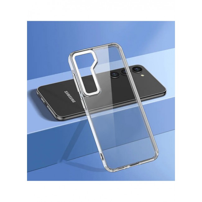 Samsung Galaxy S23 Clear Case Shockproof Slim Anti-Yellow Hybid Hard PC+ TPU Cover Metal Camera Lens Frame
