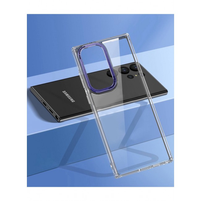 Samsung Galaxy S23 Ultra Clear Case Shockproof Slim Anti-Yellow Hybid Hard PC+ TPU Cover Metal Camera Lens Frame