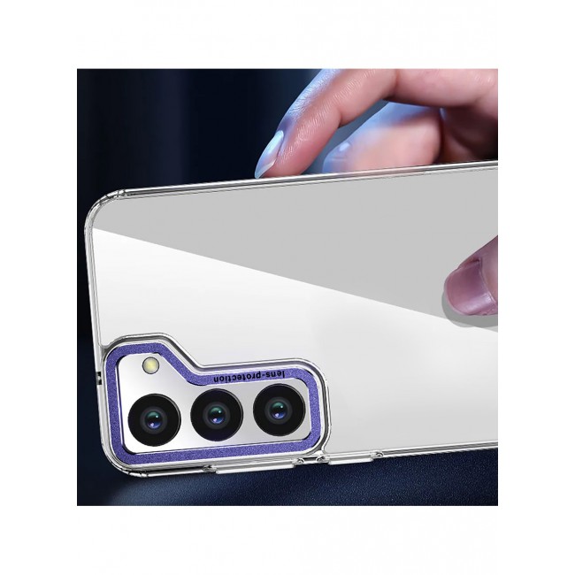 Samsung Galaxy S23 Clear Case Shockproof Slim Anti-Yellow Hybid Hard PC+ TPU Cover Metal Camera Lens Frame