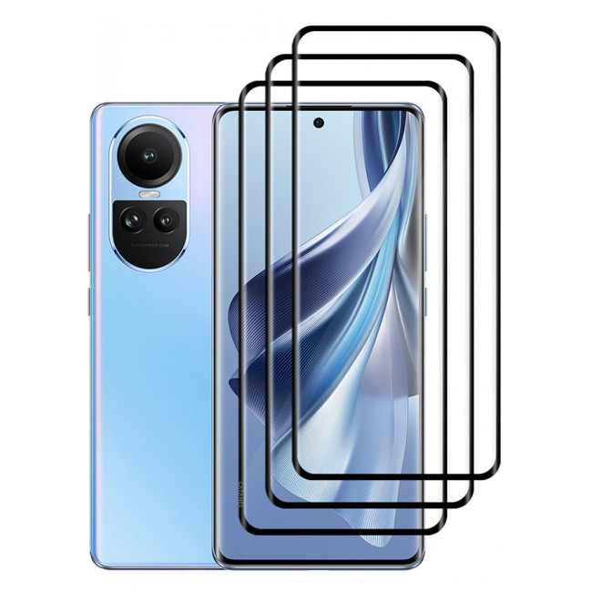 CATANES 3 Pack For Oppo Reno10 Screen Protector Full Coverage Screen Protector Clear Anti-Bubble Shield Tempered Glass Screen Protector