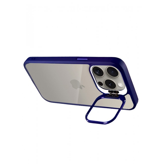 CATANES 2 Pack iPhone 15 Pro Case Cover and Lens Protector and Screen Protector Built-in Camera Stand and Compatible with MagSafe Full Body Shockproof Case Clear Blue