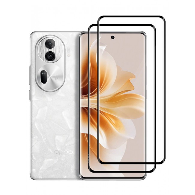 MARGOUN 2 Pack For Oppo Reno11 Pro Screen Protector Full Coverage Screen Protector Clear Anti-Bubble Shield Tempered Glass Screen Protector